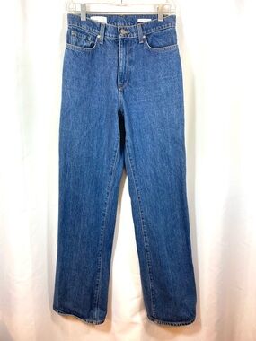 BLDWN High Rise Relaxed Fit Denim Blue Jeans